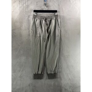 JAMES PERSE Mixed Media Pants Womens Size 3 Army Brown Jogger Drawstring Casual